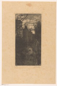 Zamek Pau o zmierzchu autorstwa Anton L. Koster (signed by artist)