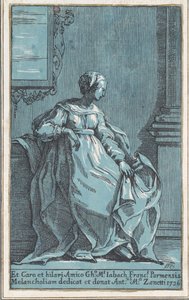 Kobieta siedząca w pokoju Melancholia, 1726.