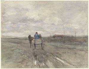 Wózek rolnika na wiejskiej drodze autorstwa Anton Mauve
