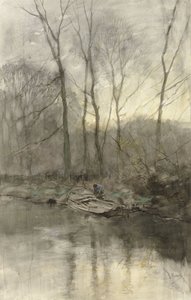 Skraj lasu na wodzie autorstwa Anton Mauve