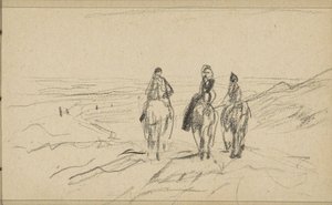 Trzej jeźdźcy na wydmach autorstwa Anton Mauve