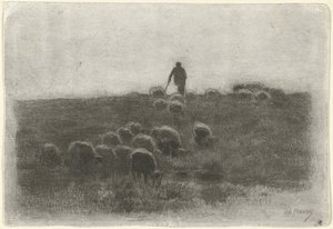 Pasterz ze stadem owiec! autorstwa Anton Mauve