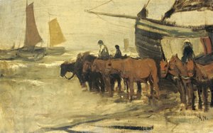 Wrzucanie wędkarskiego małego palca do morza autorstwa Anton Mauve