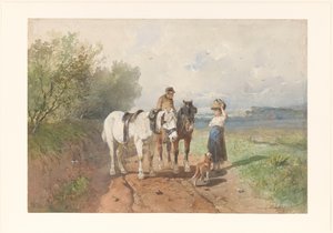 Czat na wiejskiej drodze autorstwa Anton Mauve