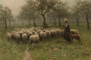 Pasterka ze stadem owiec autorstwa Anton Mauve