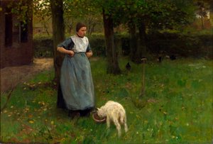 Kobieta z Laren z jagnięciną autorstwa Anton Mauve