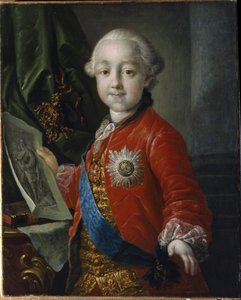 Portret wielkiego księcia Pawła Pietrowicza Romanowa (1754-1801), jako dziecko. (Portret wielkiego księcia Pawła Pietrowicza jako dziecko). Cesarz Rosji od 1796 do 1801 r. Obraz Antona Pawłowicza Losenko (1737-1773), olej na płótnie