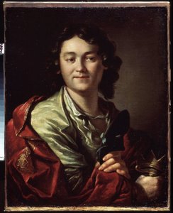 Portret komika Fiodora Wołkowa (ok. 1729-1763), założyciela pierwszego teatru rosyjskiego (Portret F. Wołkowa, założyciela pierwszego teatru rosyjskiego). Obraz Antona Pawłowicza Losenko (1737-1773), olej na płótnie