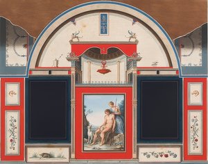 Mural w rzymskim domu na terenie Villa Negroni w Rzymie, Wenus i ranny Adonis. 1778 autorstwa Anton Raphael Mengs