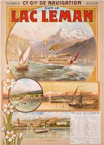 Plakat reklamujący Lac Leman (Jezioro Genewskie), Szwajcaria