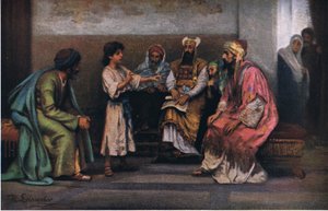 Chrystus z lekarzami w świątyni, z Hulberts Story of the Bible wydanej przez The John Winston Company, 1932 autorstwa Anton Robert Leinweber