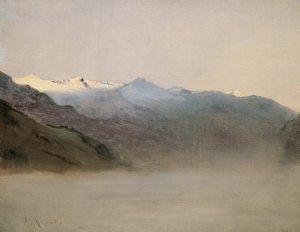 Dolina Gastein we mgle autorstwa Anton Romako