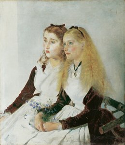 Siostrzenice artysty Elisabeth i Maja autorstwa Anton Romako