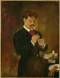 Portret młodego mężczyzny ... (obraz na płótnie) autorstwa Anton Romako