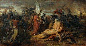 Rudolf von Habsburg przy zwłokach Przemysła Ottokara, króla Czech