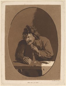 Chłopskie jedzenie autorstwa Anton Spreng after Adriaen Brouwer; published by Joseph Eder