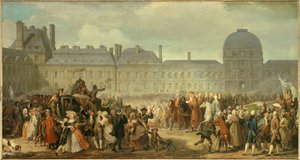 Publikacja Traktatu Wersalskiego przed Pałacem Tuileries 25 listopada autorstwa Anton van Ysendyck