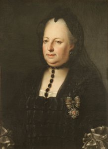 Maria Teresa ubrana w żałobne szaty autorstwa Anton von Maron