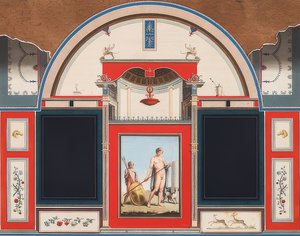 Malowidło ścienne rzymskiego domu na terenie Villa Negroni w Rzymie, Adonis z młodym mężczyzną. 1779