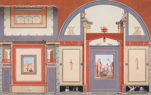 Mural rzymskiego domu na terenie Villa Negroni w Rzymie, Marsie (?), Wenus i Kupidyn. 1793 autorstwa Anton von Maron