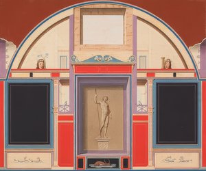 Mural rzymskiego domu na terenie Villa Negroni w Rzymie, posąg Adonisa. Około 1801 roku (?) autorstwa Anton von Maron