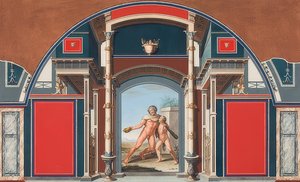 Mural rzymskiego domu na terenie Villa Negroni w Rzymie, Pijany Herkules. 1781 autorstwa Anton von Maron