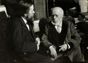 A. v. Menzel i. jego mieszkanie m. A. v. Wernera autorstwa Anton Alexander von Werner