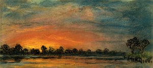 Zachód słońca w Chelsea, Londyn autorstwa Frederick (attr. to) Barnard
