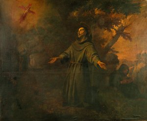 Św. Franciszek otrzymuje stygmaty autorstwa Antoni Viladomat Y Manalt