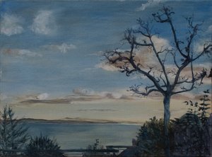 Ditcheat Hill, Somerset, 2019 (olej na płótnie) autorstwa Antonia Myatt