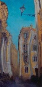 Szukając fontanny, Włochy, 2015 (olej na płótnie) autorstwa Antonia Myatt