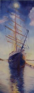 Tenacious w zatoce Antigua, 2008 (olej na płótnie) autorstwa Antonia Myatt