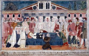 Życie św. Franceski Romany: Śmierć świętego (Fresco autorstwa Antoniazzo Romano
