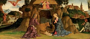 Narodzenia, lata 80. XIX w. (tempera na drewnie) autorstwa Antoniazzo Romano