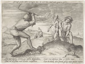 Wyrównywanie terenu Uprawa zbóż (tytuł serii) autorstwa Antonie Wierix (II) (possibly)
