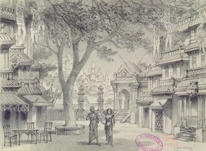 Scenografia do II aktu opery Lakme autorstwa Leo Delibesa (1836-91)