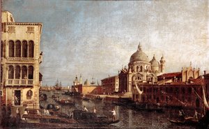 Widok kościoła Salute w Wenecji Obraz warsztatu Giovanniego Antonio Canal dit il Canaletto (1697-1768) 1740-1750 Nd. 48x74 cm venise museo Correr autorstwa Antonio (studio of) Canaletto