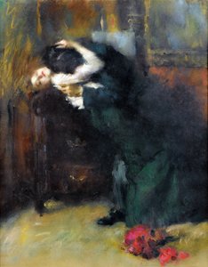 Pocałunek Antonio Ambrogio Alciati (1878-1929), - Pastel na papierze, 56x44 cm - Kolekcja prywatna