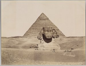 Sphinx et la Pyramide de Chephren (albumen silver photo)poli