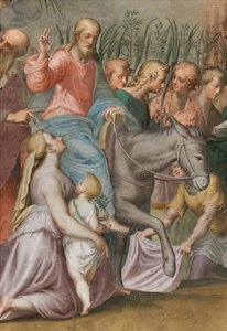 Apsyda, Antonio Campi, Wejście Jezusa do Jerozolimy 1582-84, Detal