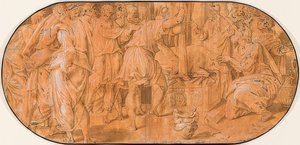 Eliasz składa ofiary w obecności Achaba. około 1557 autorstwa Antonio Campi
