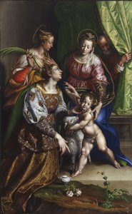 Madonna z Dzieciątkiem ze św. Józefem, św. Katarzyną i św. Agnieszką, ok. 1570 (olej na płótnie)