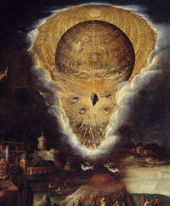 Sceny pasji: wniebowstąpienie. Szczegół. Obraz Antonio Campi (1526-1587)