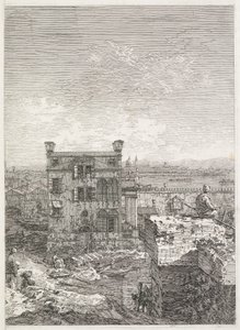 Widoki: Dom otoczony sześcioma kolumnami, 1735-1746. autorstwa Giovanni Antonio Canal