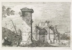 Widoki: Izolowany filar, 1735-1746. autorstwa Giovanni Antonio Canal