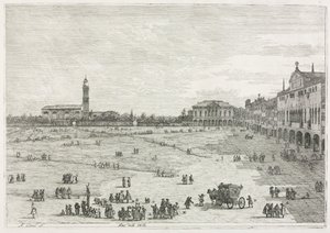Widoki: Prà della Valle, Padwa, 1735-1746. autorstwa Giovanni Antonio Canal