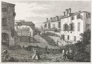 Widoki: Śluza na kanale w Dolo, 1735-1746. autorstwa Giovanni Antonio Canal