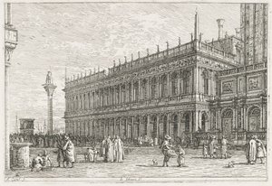 Widoki: Biblioteka, Wenecja, 1735-1746. autorstwa Giovanni Antonio Canal