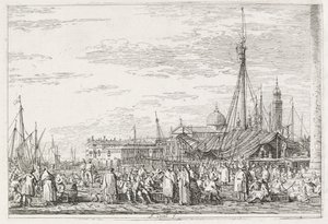 Widoki: Rynek na Molo, 1735-1746. autorstwa Giovanni Antonio Canal