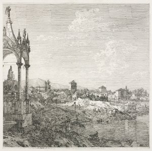 Widoki: Grób biskupa, 1735-1746. autorstwa Giovanni Antonio Canal